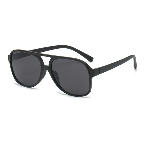 Lunettes de Soleil Rétro Double Pont en Plastique pour Femmes Hommes Mode Oversize Verres Océan Lunettes Protection UV400