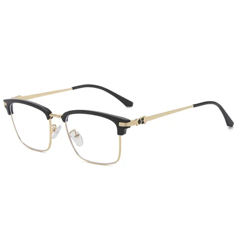 Men Business Ultralight Half Rim Anti Blue Light Glasses Frame Square Prescription Optical Eyeglasses Frame For Office Worker