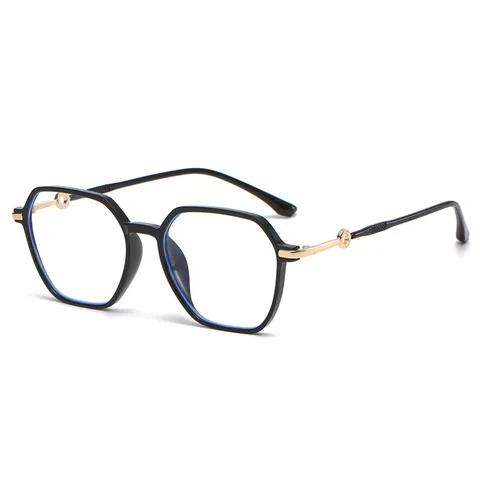 Modische Anti-Blaulicht-Brille Geometrischer Unregelmäßiger Quadratischer Rahmen Für Damen Herren Ohne Sehstärke Klarglas-Brille