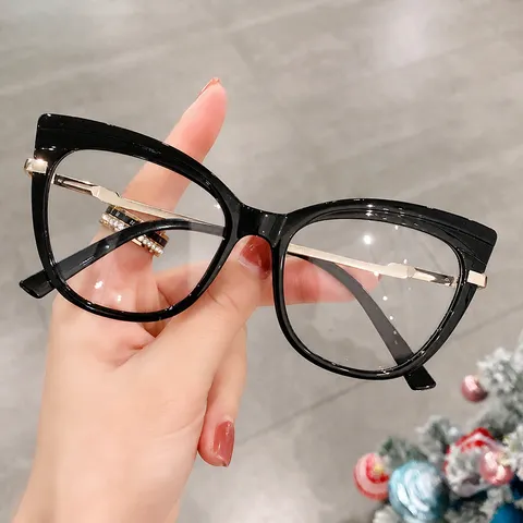 Mode Anti Blaulicht Brille Kunststoff Metall Gespleißt Eckiger Rahmen Vollrand Geometrische Strahlungsschutz Brille Für Unisex Büro