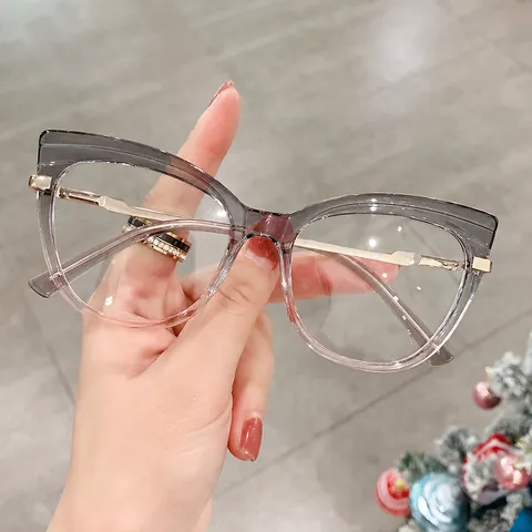 Mode Anti Blaulicht Brille Kunststoff Metall Gespleißt Eckiger Rahmen Vollrand Geometrische Strahlungsschutz Brille Für Unisex Büro