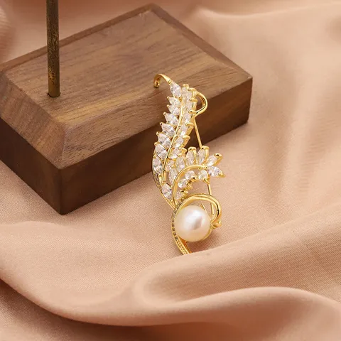 Elegante Weizenähre Süßwasserperle Brosche Für Damen Gold Strass Eingelegt Mode Anzug Pins Anti-Exposition Schalschnalle Schmuck Geschenk