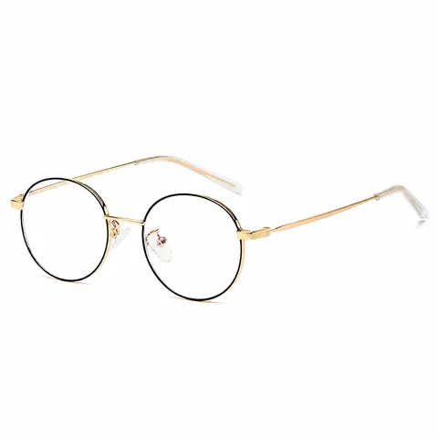 Vintage Round Metal Frame Anti Blue Light Glasses Unisex Clear Lens Optical Eyeglasses Frames For Women Men Lightweight Computer Gaming Glasses