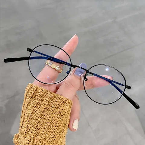 Vintage Round Metal Frame Anti Blue Light Glasses Unisex Clear Lens Optical Eyeglasses Frames For Women Men Lightweight Computer Gaming Glasses