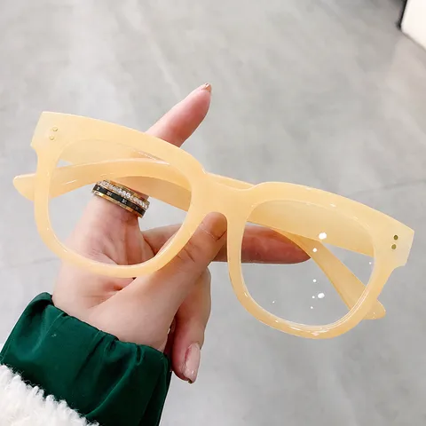 Lunettes de Lecture Anti-Lumière Bleue en TR90 Rétro pour Hommes Femmes Monture Carrée Oversize Vintage