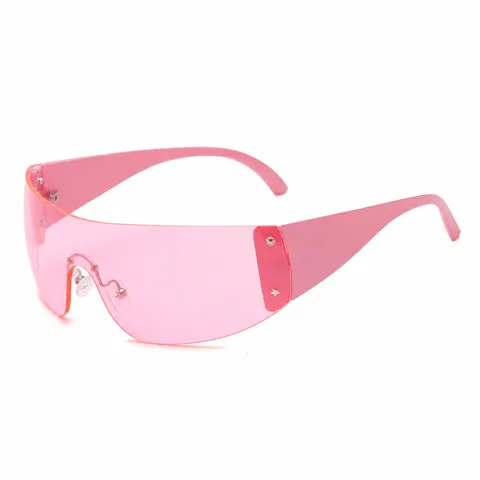 Occhiali da Sole Oversize Monoblocco Y2K Uomo Donna Rivetti a Stella Flat Top Shield Occhiali da Sole Punk Retro Occhiali da Pilota