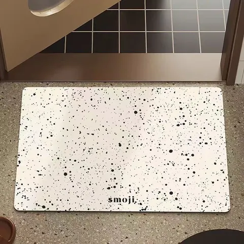 Korean Style Polka Dot Absorbent Floor Mat Non Slip Tech Cloth Doormat For Bathroom Kitchen Entrance Home Decor