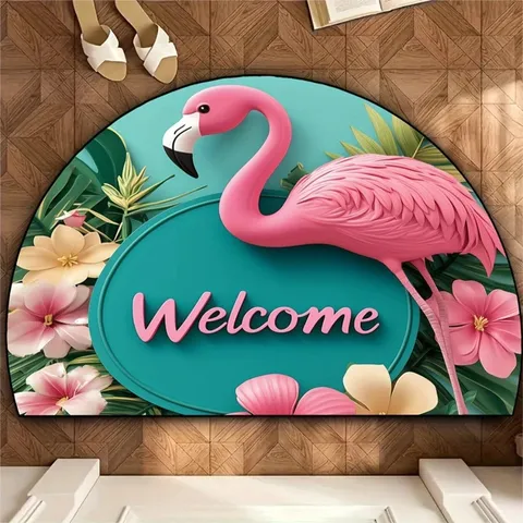 Flamingo Absorbierende Diatomeenerde Bodenmatte Rutschfeste Badezimmermatte Cartoon Druck Waschbare Eingangsmatte Heimdekoration