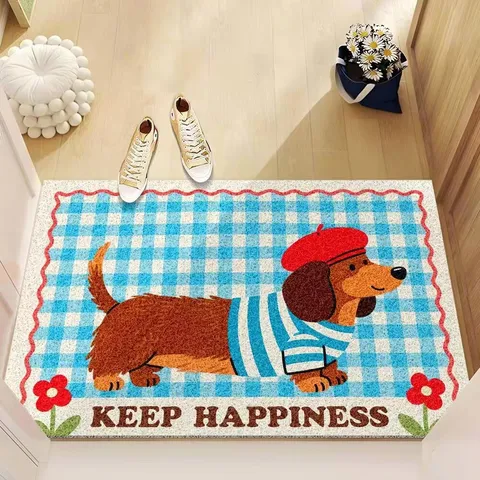 Alfombrilla de Puerta de PVC de Animal Lindo Antideslizante Alfombrilla de Entrada Alfombrilla de Suelo Lavable Para Pasillo Baño Cocina Hogar
