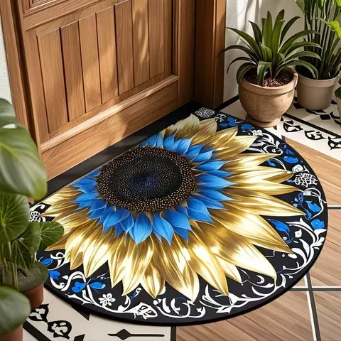 Retro Bohemian Crystal Velvet Floor Mat Nordic Floral Absorbent Bathroom Entrance Door Mat