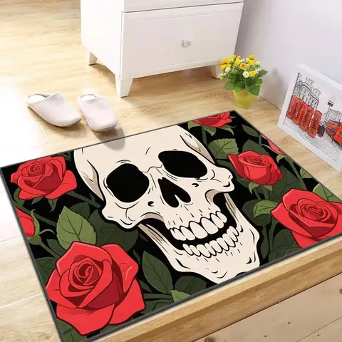 American Halloween Crystal Velvet Absorbent Floor Mat Bathroom Non-Slip Rug Hallway Door Mat Festive Home Decor