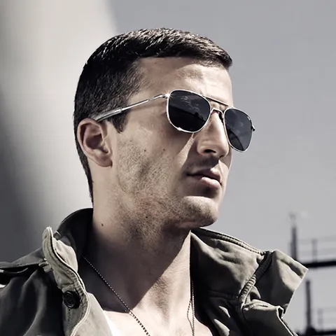 Men Retro Pilot Polarized Sunglasses Metal Frame TAC Lens Double Bridge Aviator Driving Glasses High Definition Eyewear