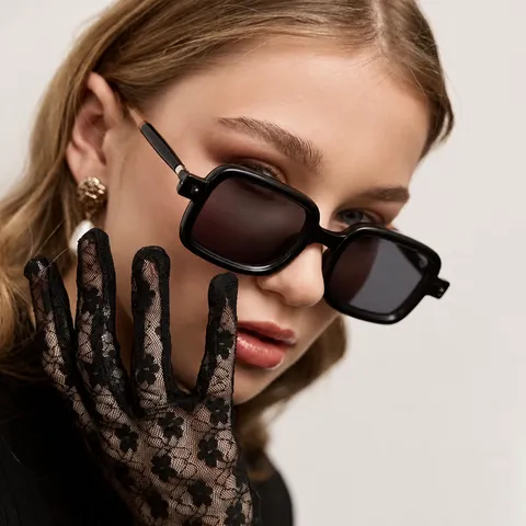 Occhiali da Sole Quadrati Rétro Donna Uomo Personalità Montatura Spessa Occhiali da Sole Polarizzati UV400 Moda INS Stile Street