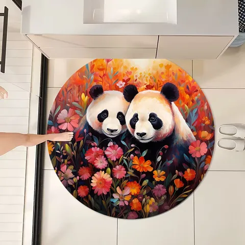 New Chinese Style Diatomaceous Mud Round Floor Mat Absorbent Non Slip Bath Mat For Bathroom Hallway Home Decor