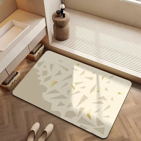 Alfombrilla de Suelo de Tierra de Diatomeas Lujo Francés Absorbente Antideslizante Alfombra de Baño Moderno Minimalista