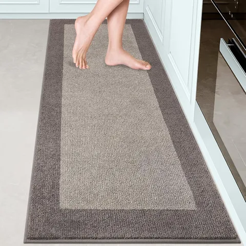 Minimalist Solid Color Loop Pile Carpet Anti-Slip Dirt-Resistant Washable Rug For Home Kitchen Bedroom Entryway Hallway
