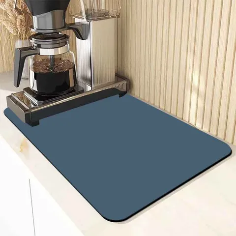 Solid Color Coffee Machine Absorbent Diatomaceous Earth Drain Mat Kitchen Countertop Drying Mat