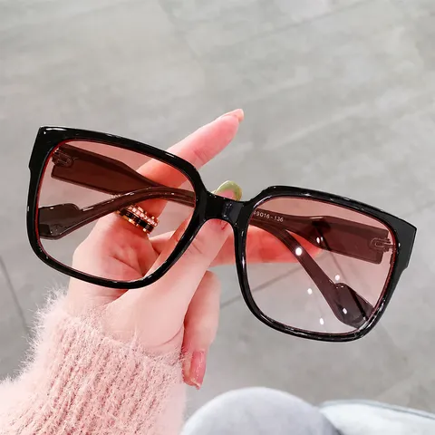 Gafas de Sol Cuadradas Oversized para Mujeres Hombres Moda Montura Completa Plástico Anti Luz Azul Gafas Estilo Coreano Protección Solar al Aire Libre
