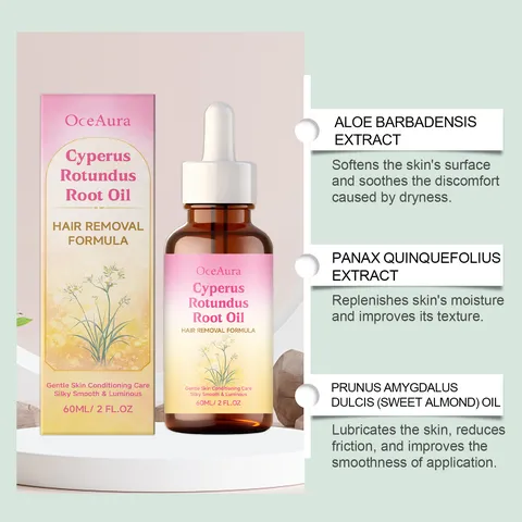 Cyperus Rotundus Hair Removal Essential Oil Body Care Soothing Nourishing Botanical Liquid Skincare Product
