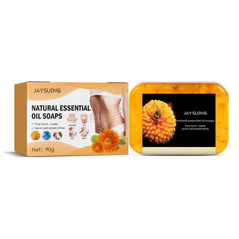 Savon Artisanal à l'Huile Essentielle Naturelle de Calendula Nettoyage Doux Soin de la Peau Hydratant Pain de Savon pour Corps Visage