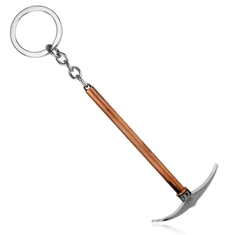 Strumento Avventura All'aperto Piccozza Forma Zappa Portachiavi in Metallo Bronzo e Argento Lega Mini Strumento Portachiavi Ciondolo Borsa