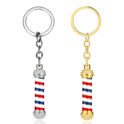 Moda Lega Palo da Barbiere Ciondolo Collana E Portachiavi Creativo Smalto Salone di Parrucchiere Gioiello Regalo