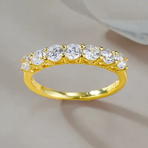 925 Sterlingsilber Zirkonia Ring Damen Mode Europäisch Amerikanisch Stil Luxus Schmuck Fingerring Gold Platinbeschichtet