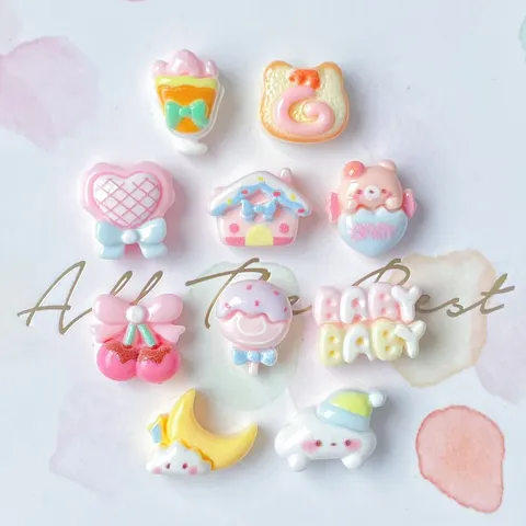Simpatici Ciondoli In Resina A Fumetti Accessori Fai Da Te Kawaii Orso Luna Cuore Baby Lettera Per Fermagli Per Capelli