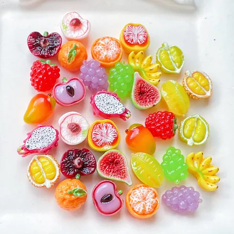 Ciondoli in Resina a Forma di Frutta in Miniatura Per Gioielli Fai da Te Ciondolo Portachiavi Custodia Per Telefono Simulazione Cibo Frutta Accessorio