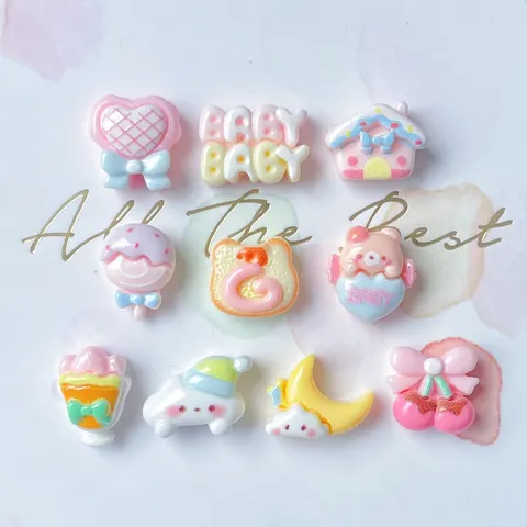 Simpatici Ciondoli In Resina A Fumetti Accessori Fai Da Te Kawaii Orso Luna Cuore Baby Lettera Per Fermagli Per Capelli