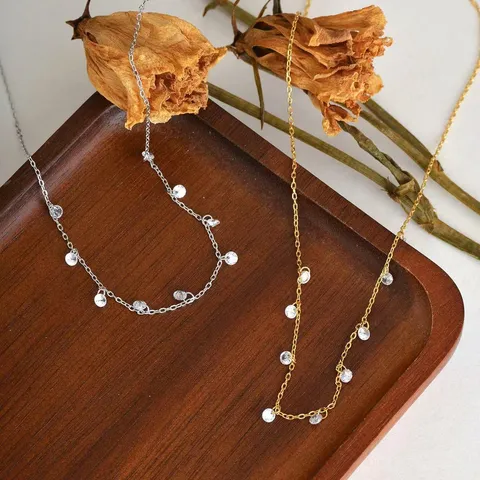 925 Sterling Silver Gypsophila Zirconia Necklace For Women Dainty Luxury Small Design Clavicle Chain High-End Jewelry Gift