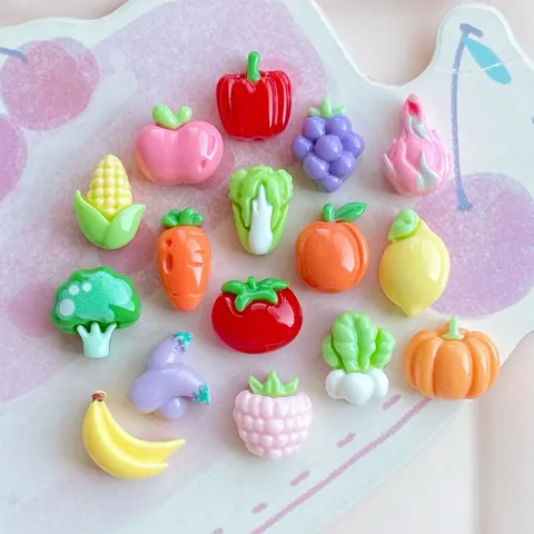 Accessori Artigianali in Resina in Miniatura Frutta Verdura per Nail Art Cover Telefono in Gel Crema Clip Capelli Fai da Te Decorazione