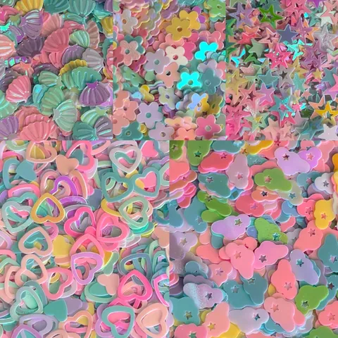 DIY Multicolor Plastic Resin Mixed Shape Sequins Irregular Printed Craft Loose Beads For Handmade Jewelry Phone Case Nail Art Embellishments