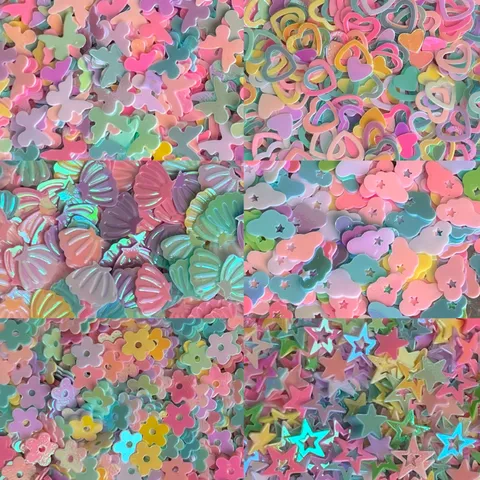 DIY Multicolor Plastic Resin Mixed Shape Sequins Irregular Printed Craft Loose Beads For Handmade Jewelry Phone Case Nail Art Embellishments