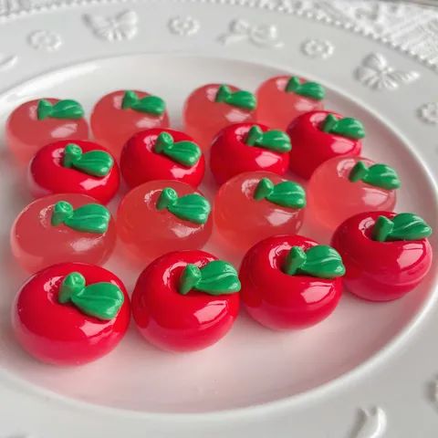 Cabochon in Resina Mela Rossa 3D Per Accessori Fermagli Capelli Fai Da Te Decorazione Custodia Telefono Crema Gel Artigianato Frutta