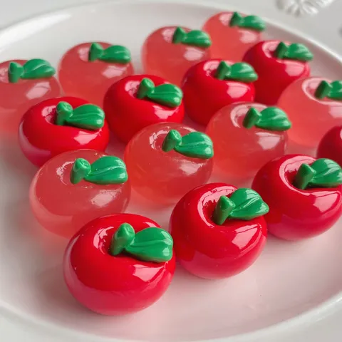 Cabochon in Resina Mela Rossa 3D Per Accessori Fermagli Capelli Fai Da Te Decorazione Custodia Telefono Crema Gel Artigianato Frutta