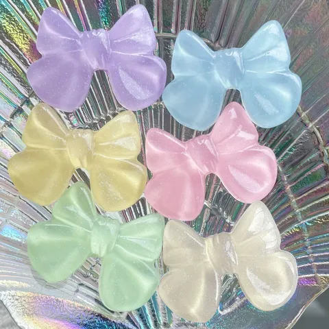 Διαφανή Resin Bowknot Charms για DIY Κλιπ Μαλλιών Θήκη Τηλεφώνου Μπρελόκ Αξεσουάρ Γλυκός Φιόγκος Κοσμήματα Κατασκευή Υλικών