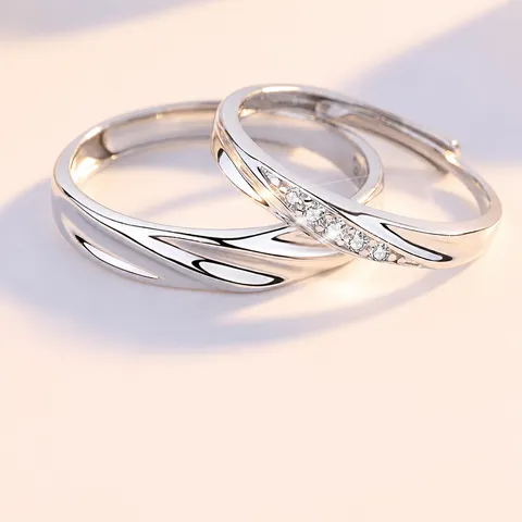 Luxus Legierung Strass Paar Ringe Mode Möbiusband Geometrisch Offen Verstellbar Fingerring Geschenk Für Männer Frauen Romantischer Schmuck