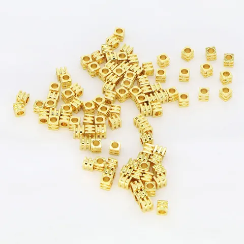 Electroplated Copper Square Spacer Beads Cube Beads For DIY Jewelry Bracelet Necklace Making Crafting Findings Accessories