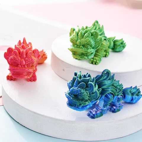 3D-gedrucktes Gelenkiges Löwentanz Chinesischer Stil Desktop Ornament Bewegliches Gelenk Drache Löwe Figur Traditionelle Dekoration Geschenk