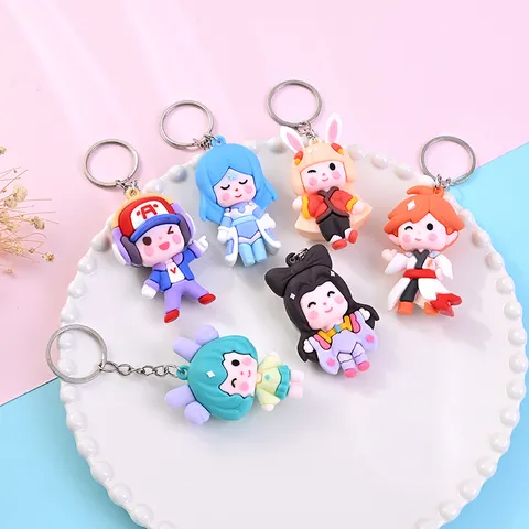 Schattige Cartoon Anime Pop Sleutelhanger PVC Zacht Rubber Schooltas Hanger Koppels Rugzak Sleutelring Hangende Ornament Figuren Cadeau