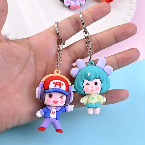 Schattige Cartoon Anime Pop Sleutelhanger PVC Zacht Rubber Schooltas Hanger Koppels Rugzak Sleutelring Hangende Ornament Figuren Cadeau