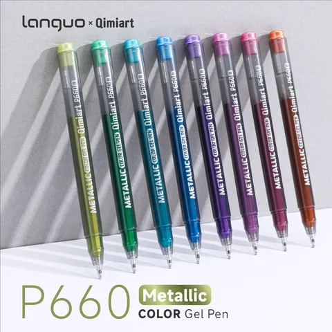 Metallic Gel Pens Multicolor Sparkling Glitter Waterproof DIY Art Drawing Markers For Journaling Painting Students Stationery