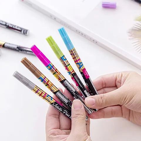 Metallic Paint Marker Stifte Glitzer Wasserbasierte Farbe Stift Set Für Album DIY Basteln Karten Journal Schnelltrocknend Einkopf Marker