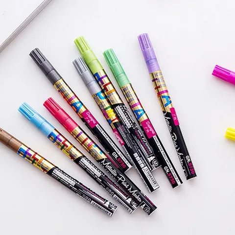 Metallic Paint Marker Stifte Glitzer Wasserbasierte Farbe Stift Set Für Album DIY Basteln Karten Journal Schnelltrocknend Einkopf Marker