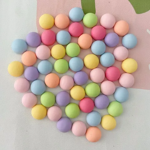 Mini Perline Colorate a Bottone in Resina Retro Piatto Cabochon Stile Macaron per Decorazione Unghie Custodia Telefono Fermacapelli Artigianato Fai da Te Accessori