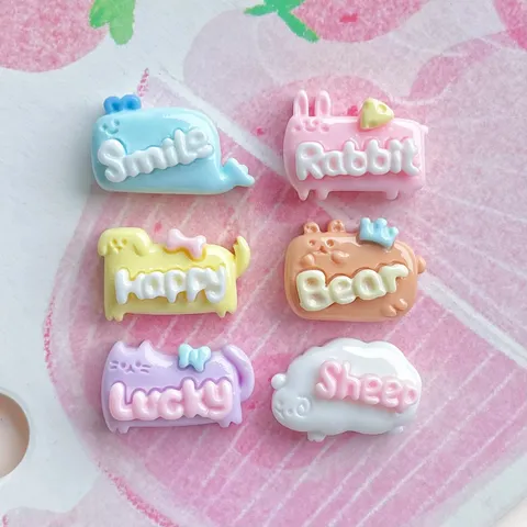Mini Animal Resin Charms With English Names For DIY Crafts Hair Clips Mobile Phone Case Decoration Accessories
