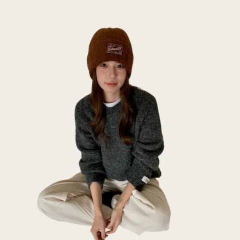 American Retro Winter Knit Beanie For Women Men Double Layer Thickened Warm Wool Blend Skull Cap Ski Hat Cold Weather Fashion Accessories