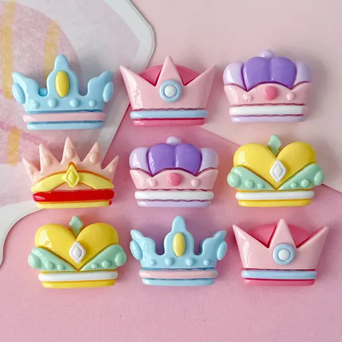 Shiny Resin Crown Princess Tiara Charms For DIY Jewelry Making Shoe Decoration Hair Clips Stationery Accessories For Women Girls