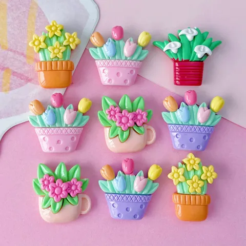 Glänzende Tulpe Lilie Topfblume Harz Zubehör Für DIY Handwerk Haarklammer Wassernapf Aufkleber Materialien Handgemachte Ornamente